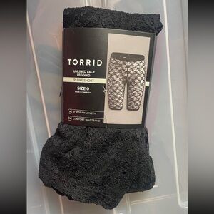 NWT unlined black lace bike short / legging